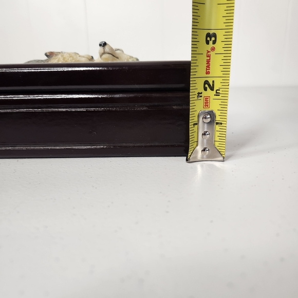 Vintage Mother Baby Wolves Gray Wolf Relief Wood Trinket Jewlery Box 90s 1990s - Picture 9 of 10